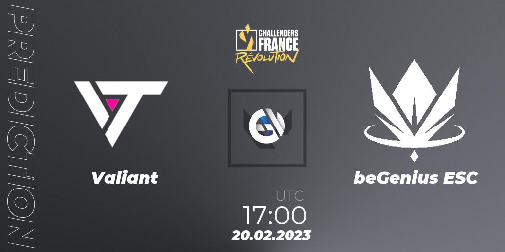 Valiant vs beGenius ESC: Betting TIp, Match Prediction. 20.02.23. VALORANT, VALORANT Challengers 2023 France: Revolution Split 1