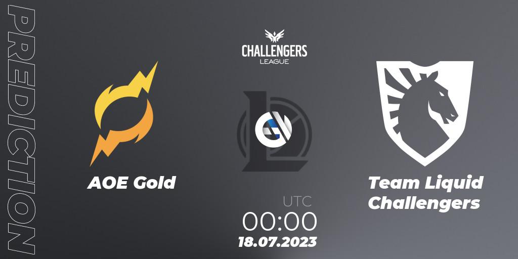 AOE Gold vs Team Liquid Challengers: Betting TIp, Match Prediction. 18.07.2023 at 00:00. LoL, North American Challengers League 2023 Summer - Group Stage