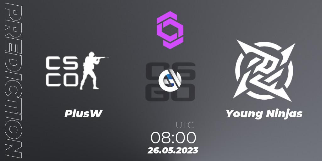 PlusW vs Young Ninjas: Betting TIp, Match Prediction. 26.05.2023 at 08:00. Counter-Strike (CS2), CCT West Europe Series 4 Closed Qualifier