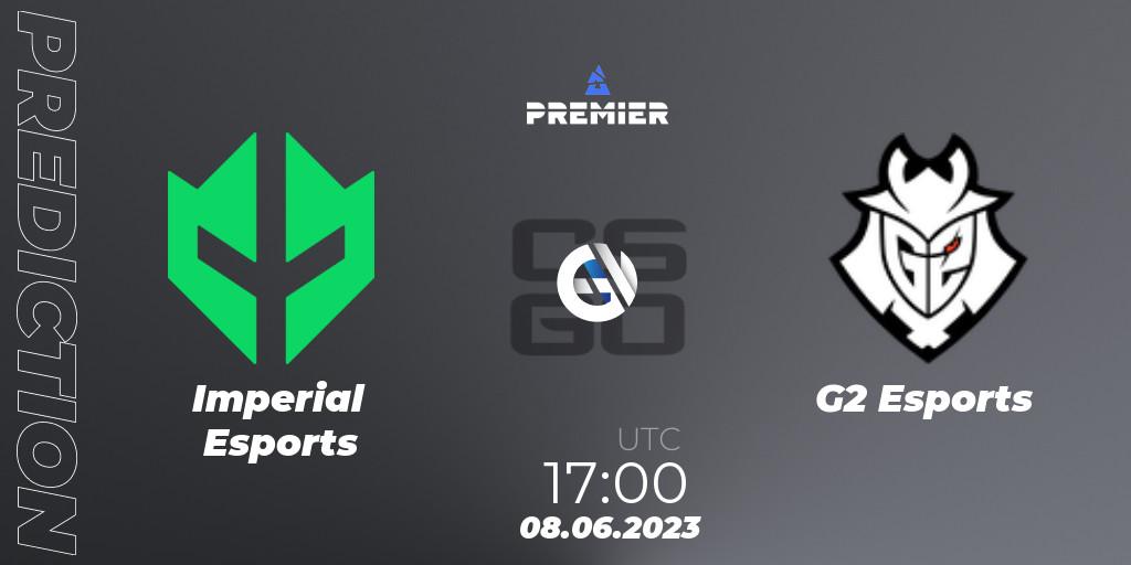 Imperial Esports vs G2 Esports: Betting TIp, Match Prediction. 08.06.2023 at 17:05. Counter-Strike (CS2), BLAST Premier: Spring Final 2023