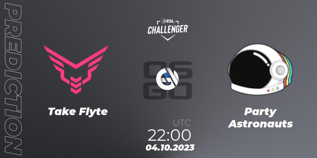 Take Flyte vs Party Astronauts: Betting TIp, Match Prediction. 04.10.2023 at 22:10. Counter-Strike (CS2), ESL Challenger at DreamHack Winter 2023: North American Open Qualifier
