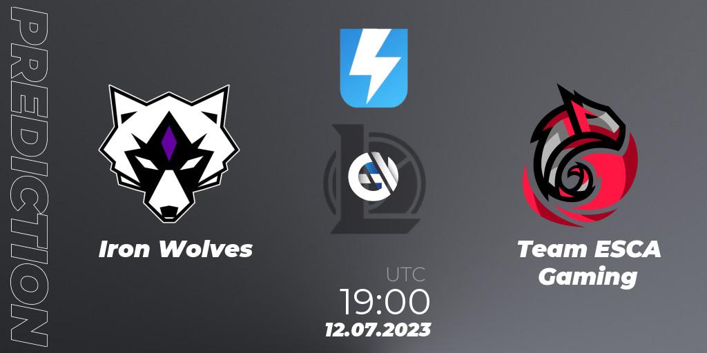 Iron Wolves vs Team ESCA Gaming: Betting TIp, Match Prediction. 21.06.2023 at 17:15. LoL, Ultraliga Season 10 2023 Regular Season