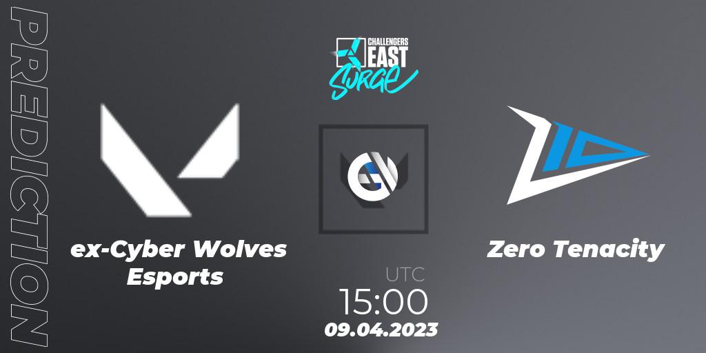 ex-Cyber Wolves Esports vs Zero Tenacity: Betting TIp, Match Prediction. 09.04.2023 at 15:00. VALORANT, VALORANT Challengers East: Surge - Split 2 - Regular Season