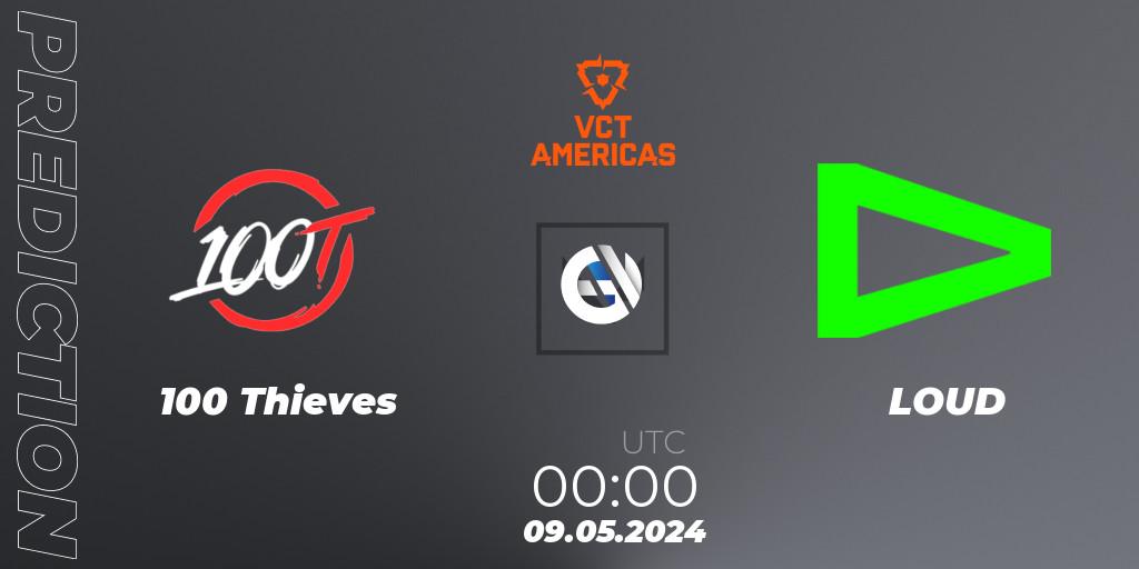 100 Thieves vs LOUD: Betting TIp, Match Prediction. 09.05.2024 at 00:00. VALORANT, VCT 2024: Americas League - Stage 1