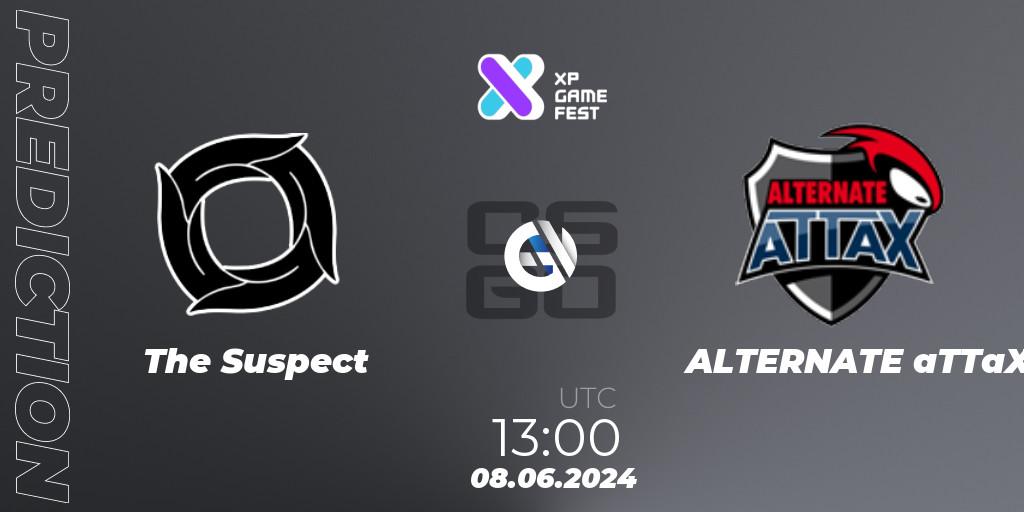 The Suspect vs ALTERNATE aTTaX: Betting TIp, Match Prediction. 08.06.2024 at 12:30. Counter-Strike (CS2), XP Game Fest 2024