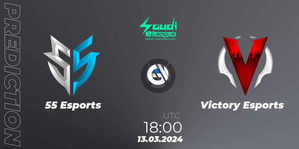 55 Esports vs Victory Esports: Betting TIp, Match Prediction. 13.03.2024 at 18:30. Overwatch, Saudi eLeague 2024 - Major 1 / Phase 2