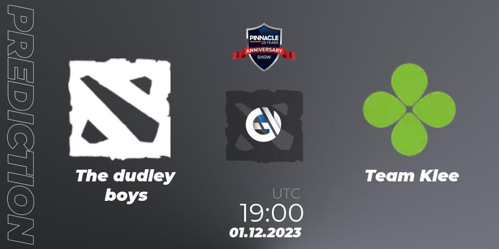 The dudley boys vs Team Klee: Betting TIp, Match Prediction. 01.12.2023 at 16:01. Dota 2, Pinnacle - 25 Year Anniversary Show