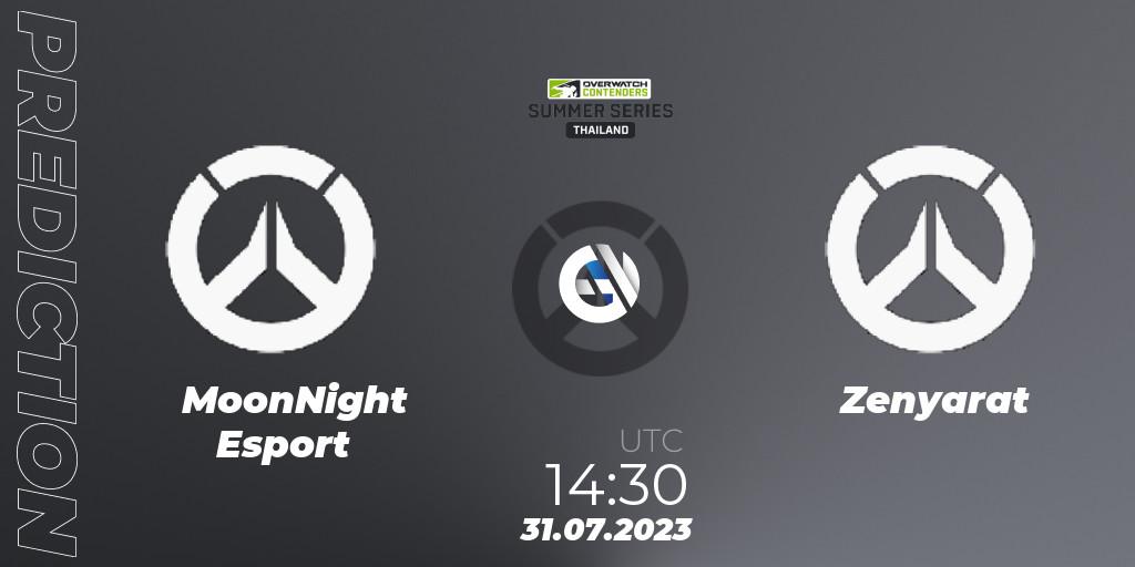 MoonNight Esport vs Zenyarat: Betting TIp, Match Prediction. 31.07.2023 at 13:30. Overwatch, Overwatch Contenders 2023 Summer Series: Thailand