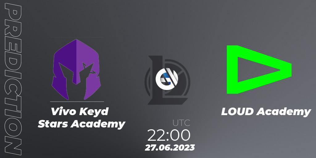 Vivo Keyd Stars Academy vs LOUD Academy: Betting TIp, Match Prediction. 27.06.2023 at 22:00. LoL, CBLOL Academy Split 2 2023 - Group Stage