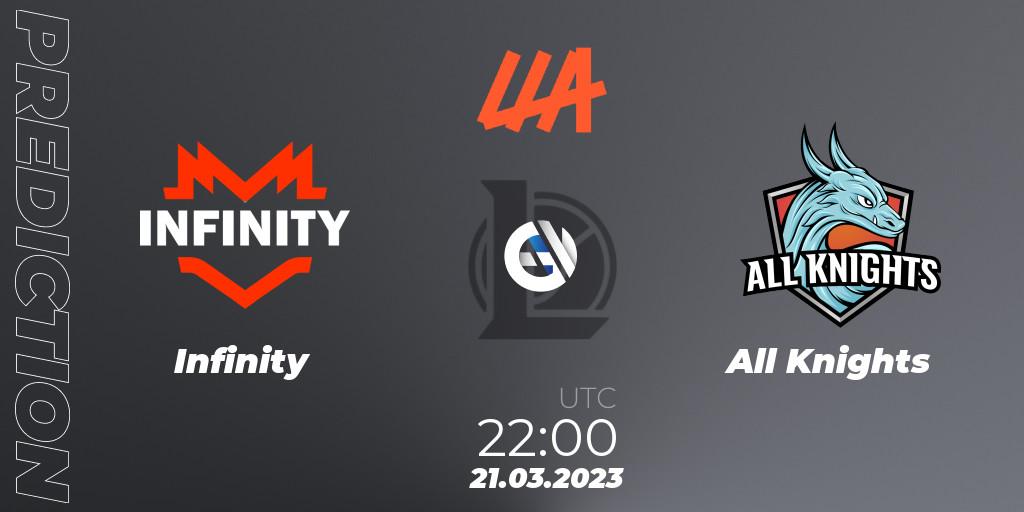 Infinity vs All Knights: Betting TIp, Match Prediction. 21.03.23. LoL, LLA Opening 2023 - Playoffs