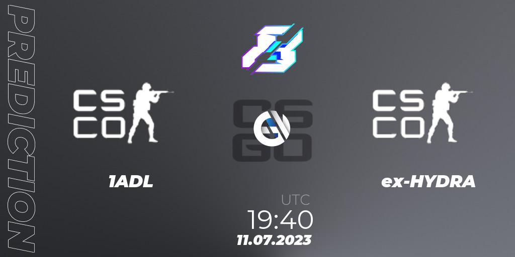 1ADL vs ex-HYDRA: Betting TIp, Match Prediction. 11.07.2023 at 19:40. Counter-Strike (CS2), Gamers8 2023 Europe Open Qualifier 2