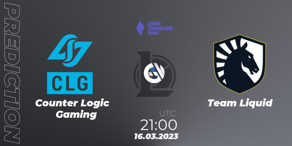 Counter Logic Gaming vs Team Liquid: Betting TIp, Match Prediction. 16.02.23. LoL, LCS Spring 2023 - Group Stage