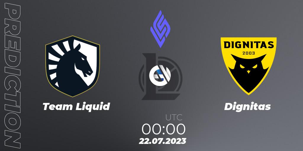 Team Liquid vs Dignitas: Betting TIp, Match Prediction. 22.07.23. LoL, LCS Summer 2023 - Group Stage