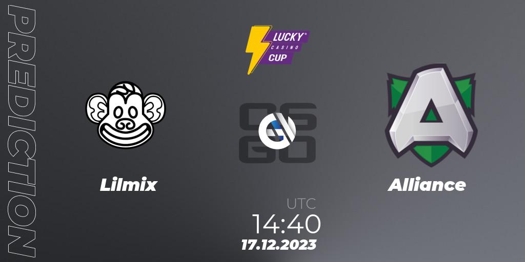 Lilmix vs Alliance: Betting TIp, Match Prediction. 17.12.2023 at 14:40. Counter-Strike (CS2), Esportal LuckyCasino Cup
