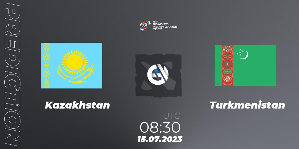 Kazakhstan vs Turkmenistan: Betting TIp, Match Prediction. 15.07.2023 at 08:30. Dota 2, 2022 AESF Road to Asian Games - Central Asia