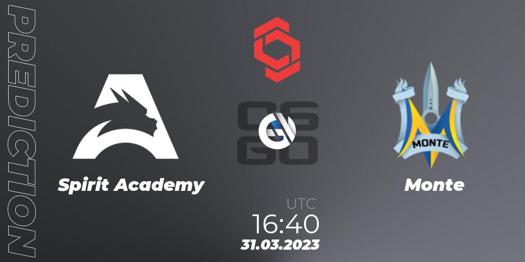 Spirit Academy vs Monte: Betting TIp, Match Prediction. 31.03.23. CS2 (CS:GO), CCT Central Europe Series #5