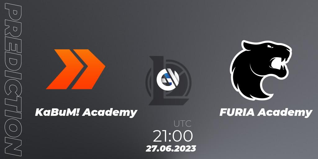 KaBuM! Academy vs FURIA Academy: Betting TIp, Match Prediction. 27.06.2023 at 21:00. LoL, CBLOL Academy Split 2 2023 - Group Stage