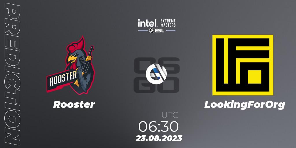 Rooster vs LookingForOrg: Betting TIp, Match Prediction. 23.08.2023 at 06:30. Counter-Strike (CS2), IEM Sydney 2023 Oceania Closed Qualifier