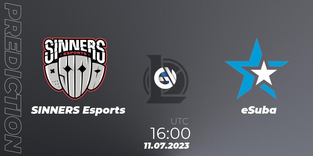 SINNERS Esports vs eSuba: Betting TIp, Match Prediction. 16.06.2023 at 16:00. LoL, Hitpoint Masters Summer 2023 - Group Stage