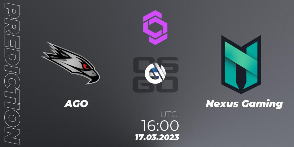 AGO vs Nexus Gaming: Betting TIp, Match Prediction. 17.03.23. CS2 (CS:GO), CCT West Europe Series #2