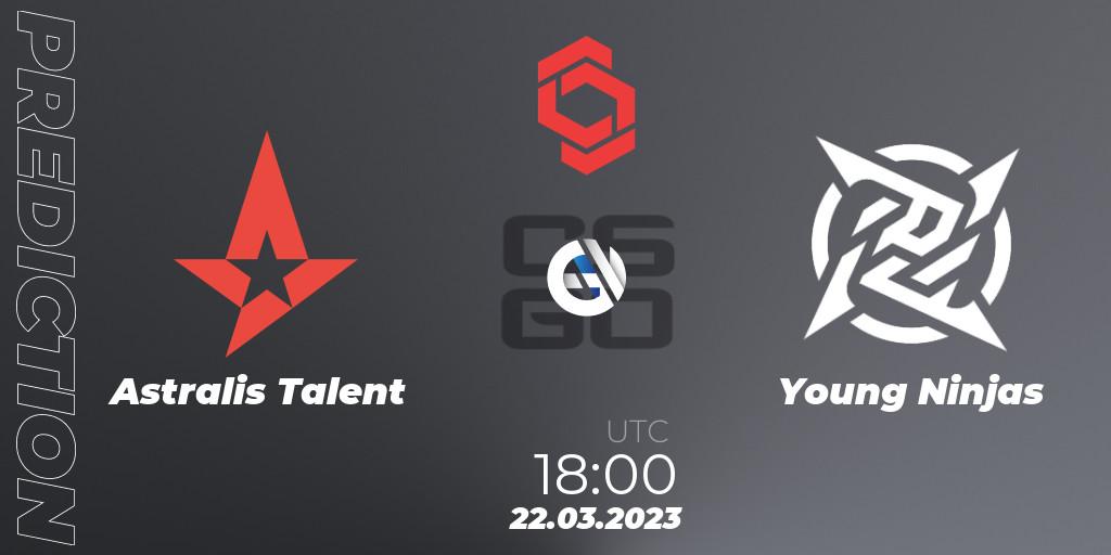 Astralis Talent vs Young Ninjas: Betting TIp, Match Prediction. 22.03.23. CS2 (CS:GO), CCT Central Europe Series #5