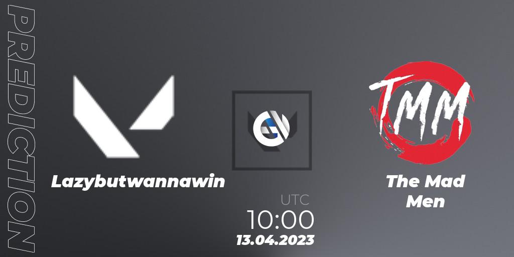 Lazybutwannawin vs The Mad Men: Betting TIp, Match Prediction. 13.04.2023 at 10:00. VALORANT, VALORANT Challengers 2023: Vietnam Split 2 - Group Stage