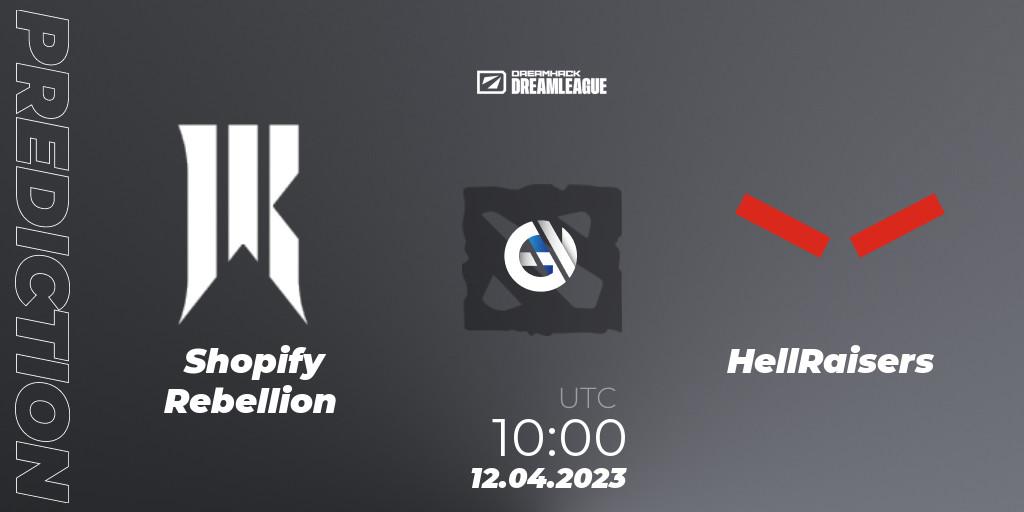 Shopify Rebellion vs ex-HellRaisers: Betting TIp, Match Prediction. 12.04.2023 at 10:10. Dota 2, DreamLeague Season 19 - Group Stage 1