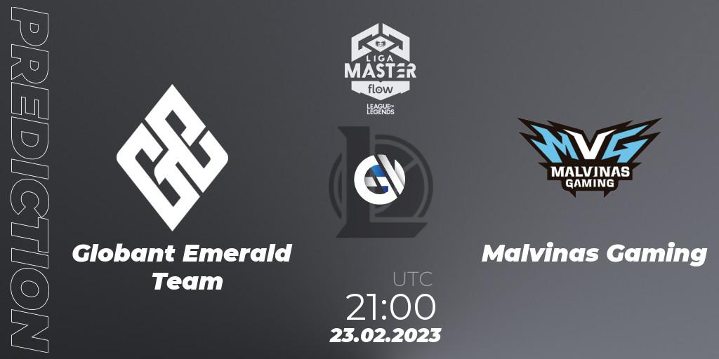 Globant Emerald Team vs Malvinas Gaming: Betting TIp, Match Prediction. 23.02.2023 at 21:00. LoL, Liga Master Opening 2023 - Group Stage