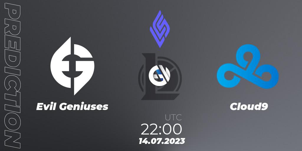 Evil Geniuses vs Cloud9: Betting TIp, Match Prediction. 15.07.23. LoL, LCS Summer 2023 - Group Stage