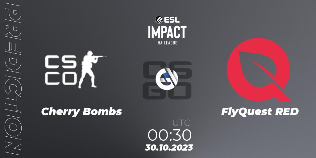 Cherry Bombs vs FlyQuest RED: Betting TIp, Match Prediction. 29.10.2023 at 23:30. Counter-Strike (CS2), ESL Impact League Season 4: North American Division