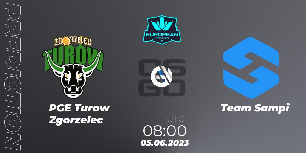 PGE Turow Zgorzelec vs Team Sampi: Betting TIp, Match Prediction. 05.06.2023 at 08:00. Counter-Strike (CS2), European Pro League Season 8