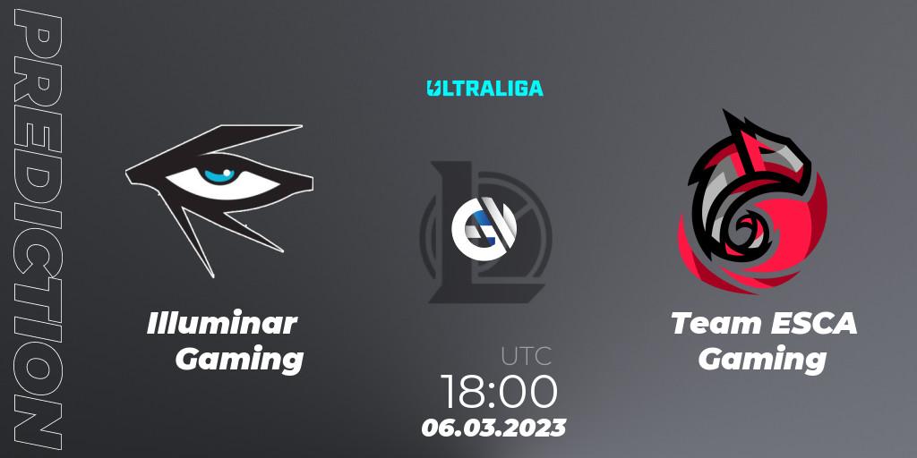 Illuminar Gaming vs Team ESCA Gaming: Betting TIp, Match Prediction. 06.03.2023 at 18:00. LoL, Ultraliga Season 9 - Group Stage