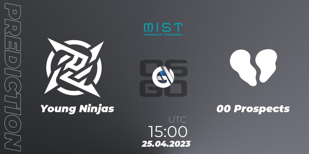 Young Ninjas vs 00 Prospects: Betting TIp, Match Prediction. 25.04.2023 at 15:00. Counter-Strike (CS2), MistGames Heroes of Lofoten