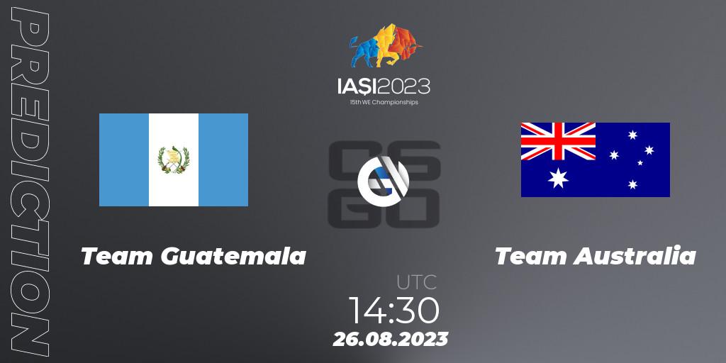 Team Guatemala vs Team Australia: Betting TIp, Match Prediction. 26.08.23. CS2 (CS:GO), IESF World Esports Championship 2023
