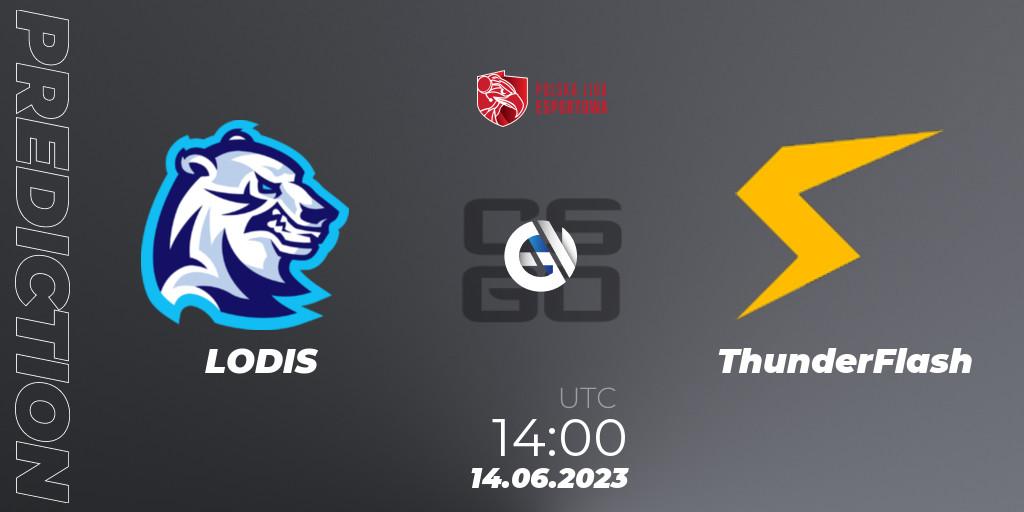 LODIS vs ThunderFlash: Betting TIp, Match Prediction. 14.06.2023 at 14:05. Counter-Strike (CS2), Polish Esports League 2023 Split 2