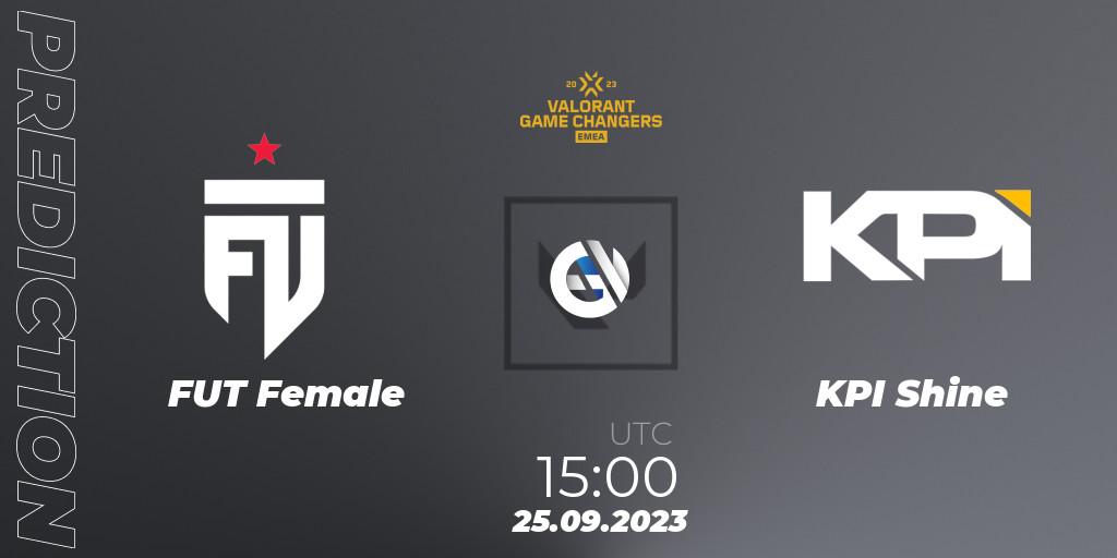 FUT Female vs KPI Shine: Betting TIp, Match Prediction. 25.09.2023 at 15:00. VALORANT, VCT 2023: Game Changers EMEA Stage 3 - Group Stage