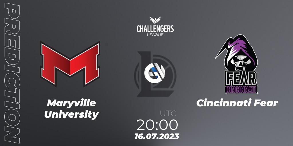 Maryville University vs Cincinnati Fear: Betting TIp, Match Prediction. 16.07.2023 at 20:00. LoL, North American Challengers League 2023 Summer - Group Stage