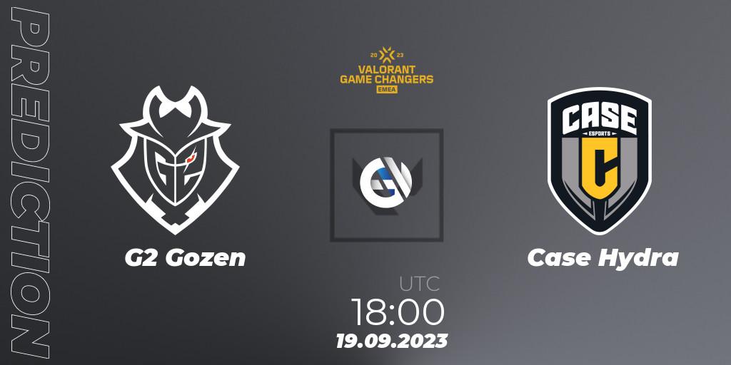G2 Gozen vs Case Hydra: Betting TIp, Match Prediction. 19.09.2023 at 18:00. VALORANT, VCT 2023: Game Changers EMEA Stage 3 - Group Stage