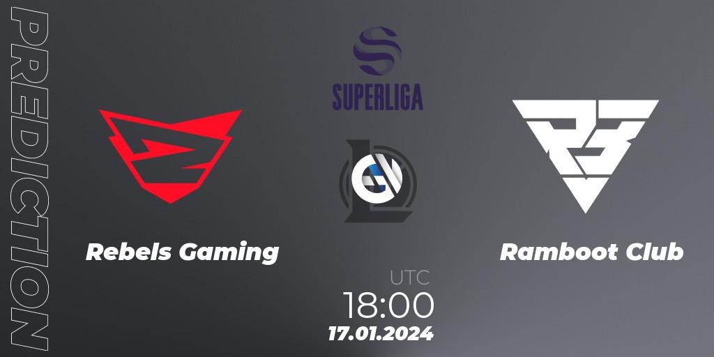 Rebels Gaming vs Ramboot Club: Betting TIp, Match Prediction. 17.01.2024 at 18:00. LoL, Superliga Spring 2024 - Group Stage