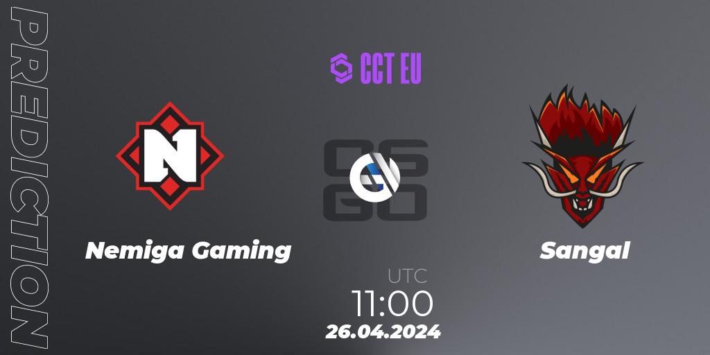 Nemiga Gaming vs Sangal: Betting TIp, Match Prediction. 26.04.2024 at 11:30. Counter-Strike (CS2), CCT Season 2 Europe Series 1
