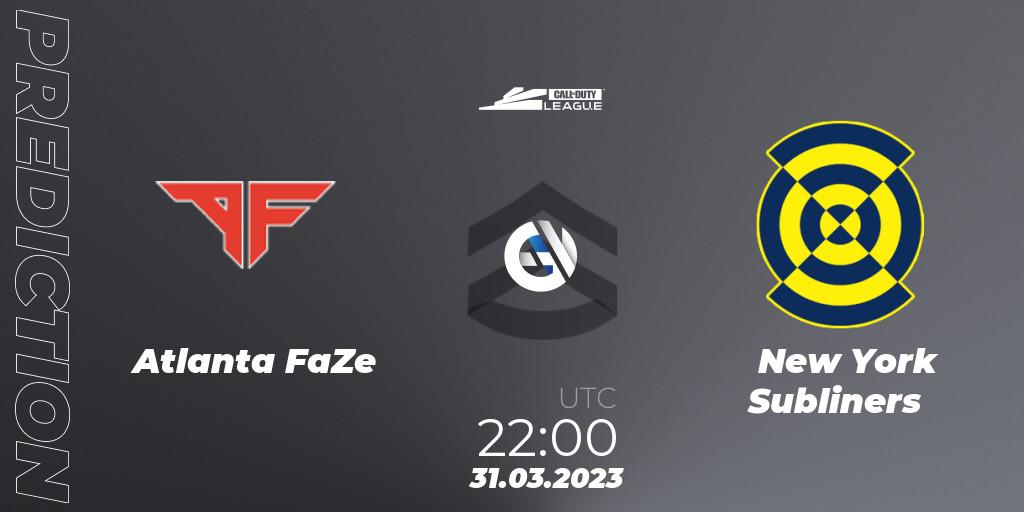 Atlanta FaZe vs New York Subliners: Betting TIp, Match Prediction. 31.03.2023 at 22:00. Call of Duty, Call of Duty League 2023: Stage 4 Major Qualifiers