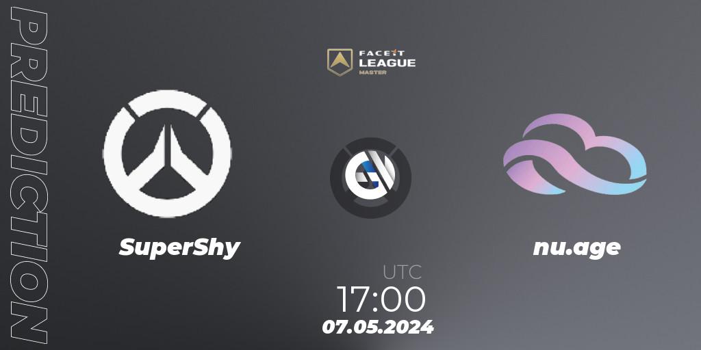 SuperShy vs nu.age: Betting TIp, Match Prediction. 10.05.2024 at 19:00. Overwatch, FACEIT League Season 1 - EMEA Master Road to EWC