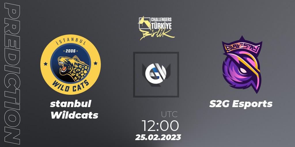 İstanbul Wildcats vs S2G Esports: Betting TIp, Match Prediction. 25.02.2023 at 11:30. VALORANT, VALORANT Challengers 2023 Turkey: Birlik Split 1