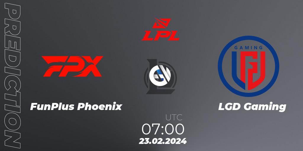 FunPlus Phoenix vs LGD Gaming: Betting TIp, Match Prediction. 23.02.24. LoL, LPL Spring 2024 - Group Stage
