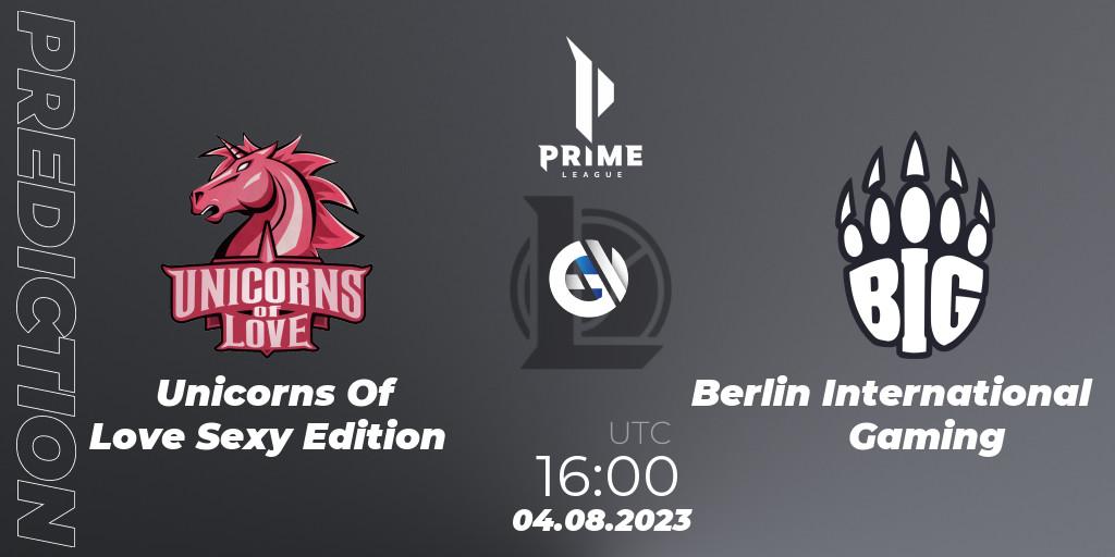 Unicorns Of Love Sexy Edition vs Berlin International Gaming: Betting TIp, Match Prediction. 04.08.23. LoL, Prime League Summer 2023 - Playoffs