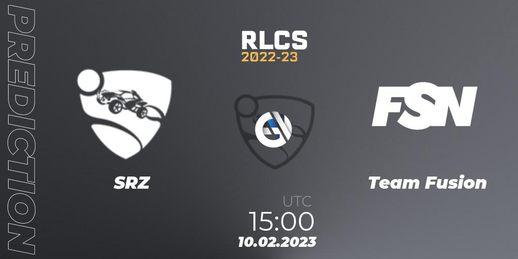 SRZ vs Team Fusion: Betting TIp, Match Prediction. 10.02.2023 at 15:00. Rocket League, RLCS 2022-23 - Winter: Sub-Saharan Africa Regional 2 - Winter Cup