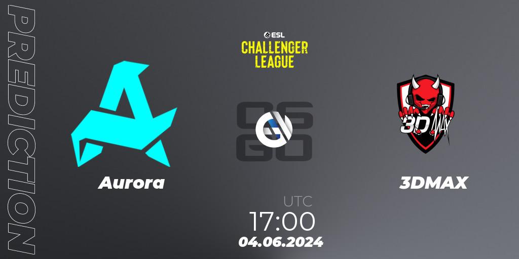 Aurora vs 3DMAX: Betting TIp, Match Prediction. 04.06.2024 at 17:00. Counter-Strike (CS2), ESL Challenger League Season 47: Europe