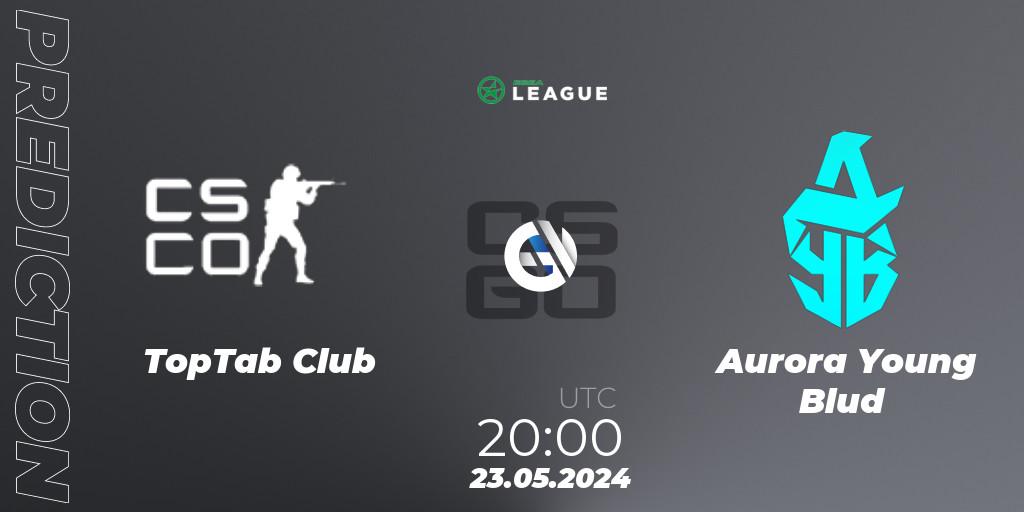 TopTab Club vs Aurora Young Blud: Betting TIp, Match Prediction. 23.05.2024 at 20:00. Counter-Strike (CS2), ESEA Season 49: Advanced Division - Europe