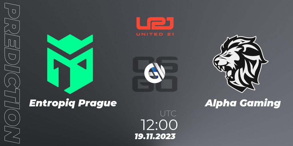 Entropiq Prague vs Alpha Gaming: Betting TIp, Match Prediction. 19.11.23. CS2 (CS:GO), United21 Season 8