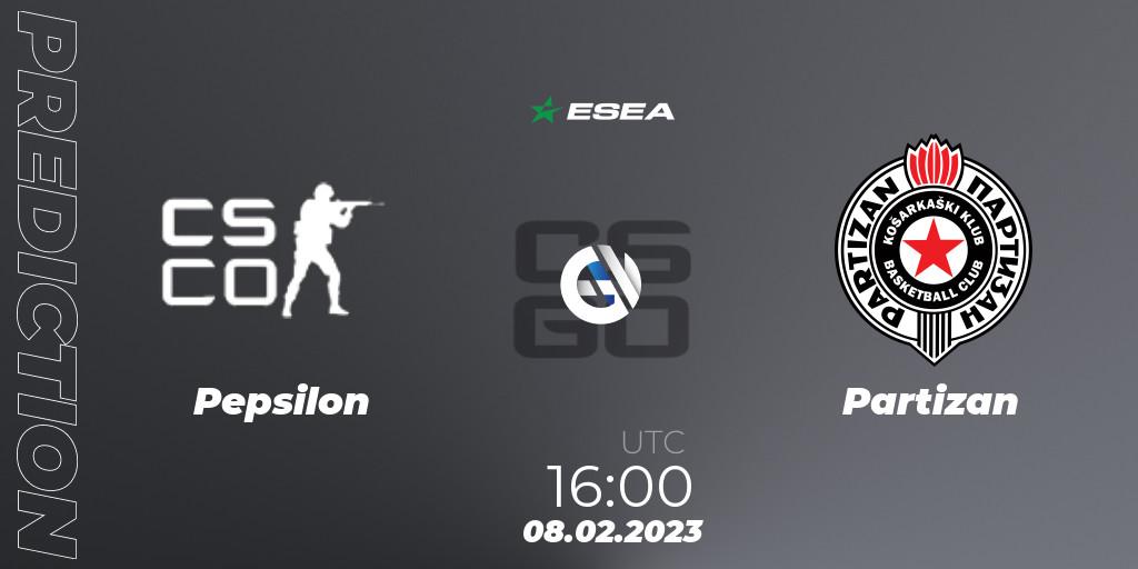 Pepsilon vs Partizan: Betting TIp, Match Prediction. 08.02.23. CS2 (CS:GO), ESEA Season 44: Advanced Division - Europe